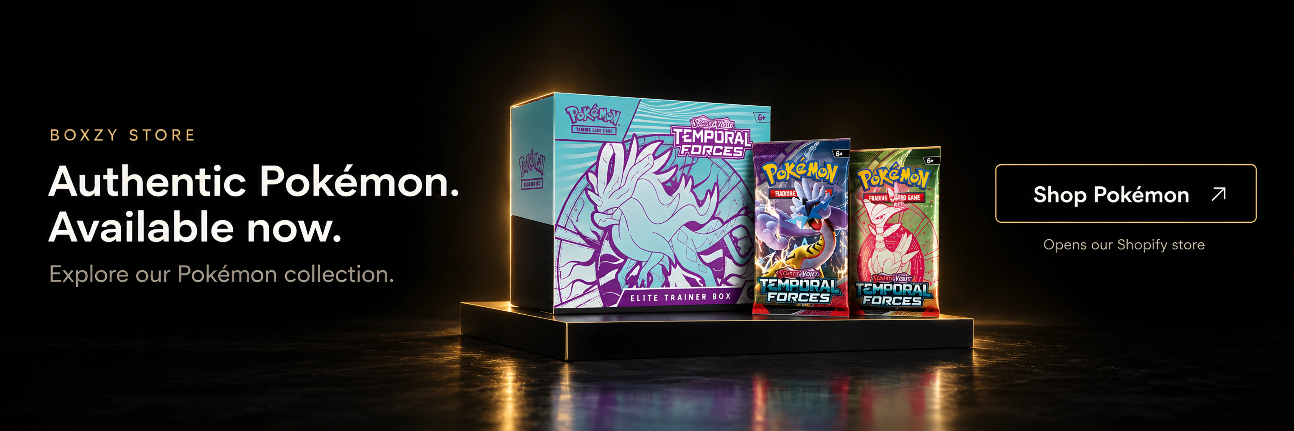 Pokémon Temporal Forces sealed product display